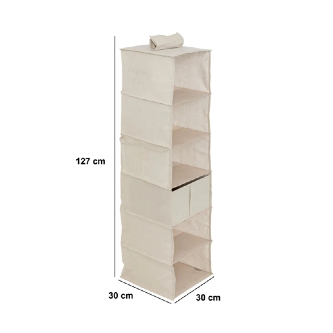 Rangement chaussures 6 cases avec panier, Beige