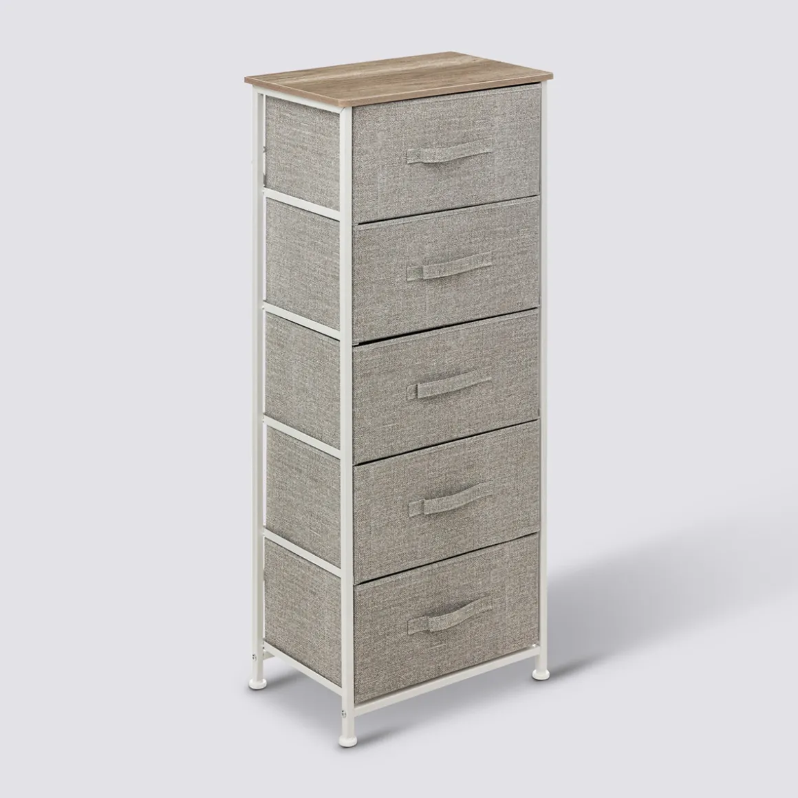 Rangement haut 5 tiroirs, Gris clair