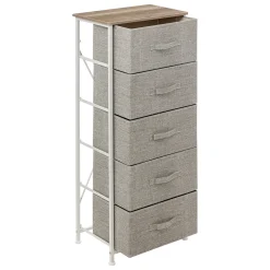 Rangement haut 5 tiroirs, Gris clair