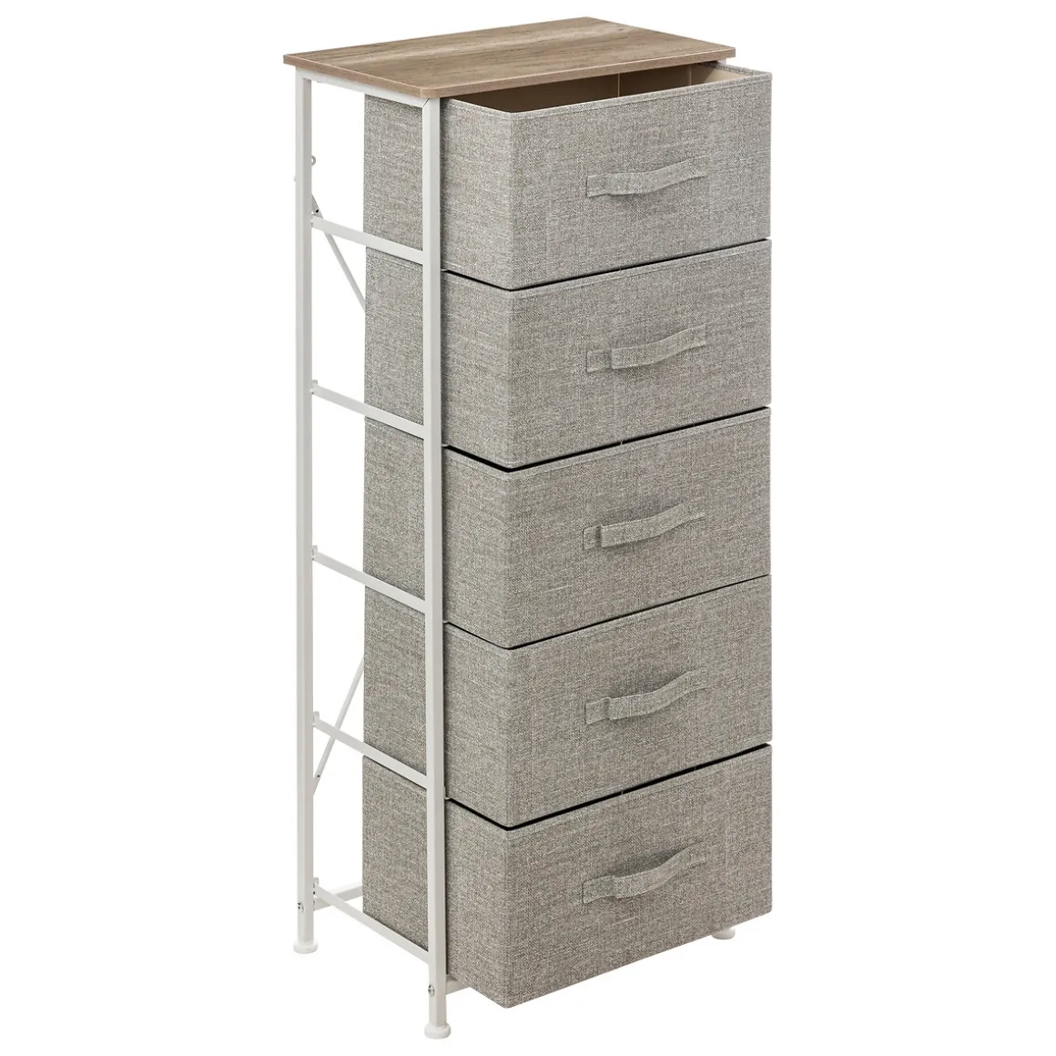 Rangement haut 5 tiroirs, Gris clair