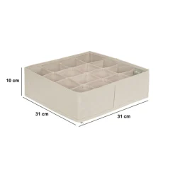 Rangement tiroir 16 compartiments, Beige