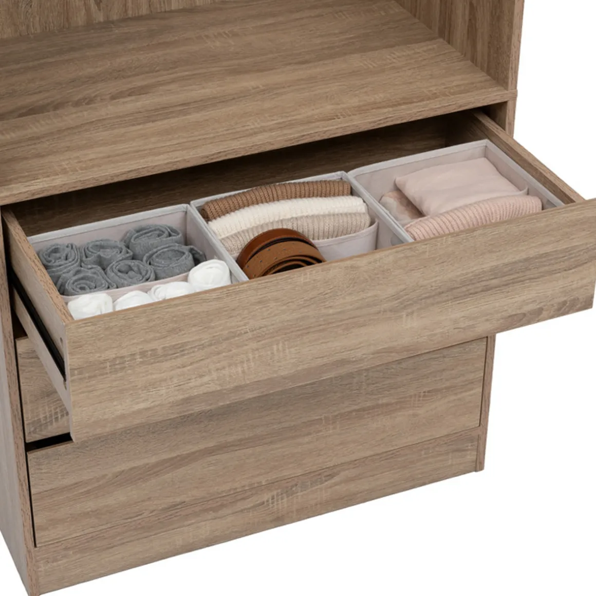 Rangement tiroir 2 compartiments, Beige