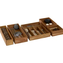 Rangement tiroirs, L.15 cm, Marron