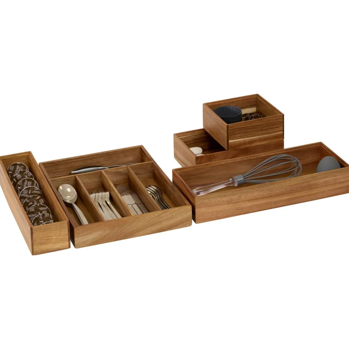 Rangement tiroirs, L.38 cm, Marron