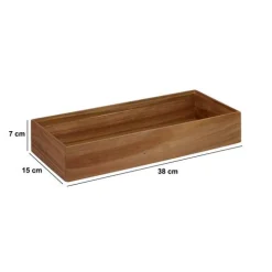 Rangement tiroirs, L.38 cm, Marron