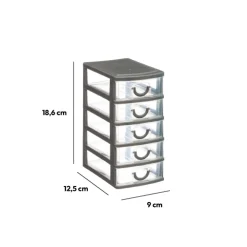 Rangement tour plastique 5 tiroirs, Petit modèle