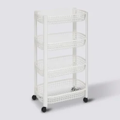 Resserre avec paniers 4 niveaux, Blanc