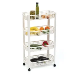 Resserre avec paniers 4 niveaux, Blanc