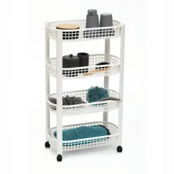 Resserre avec paniers 4 niveaux, Blanc