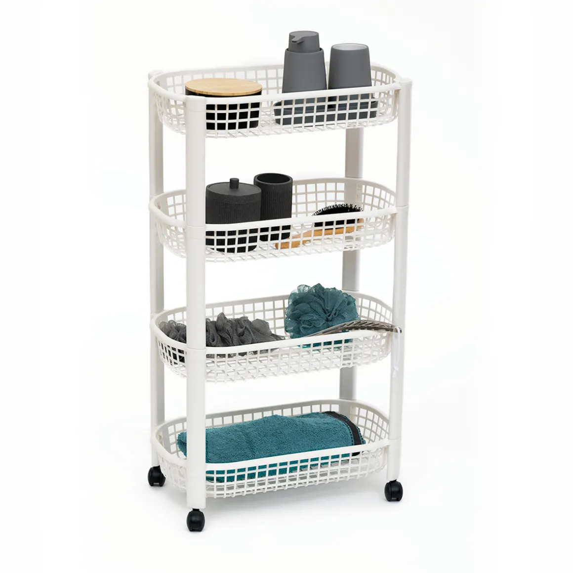 Resserre avec paniers 4 niveaux, Blanc