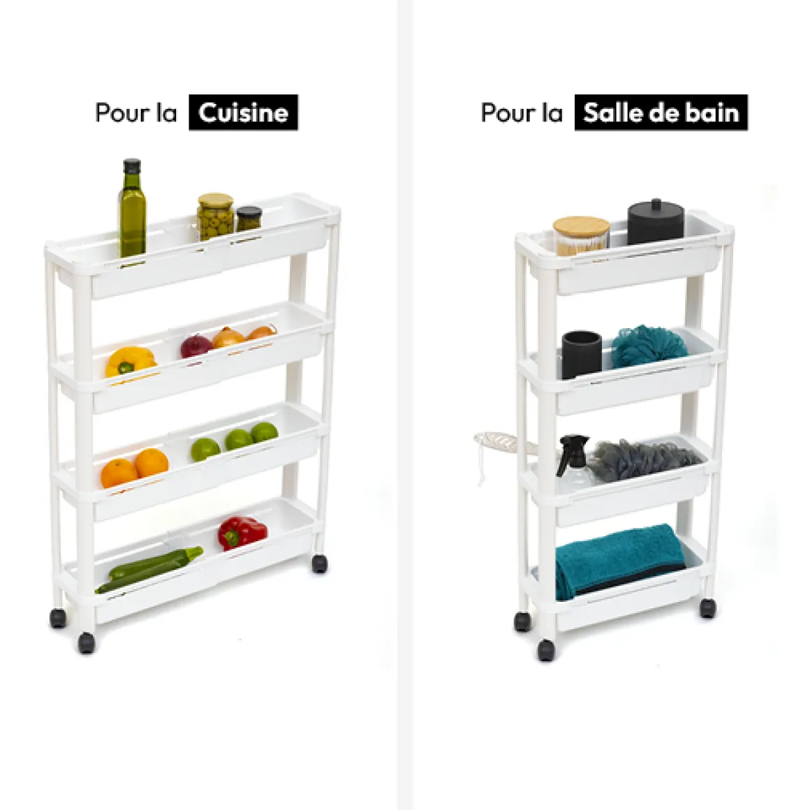 Resserre extensible 4 niveaux, Blanc