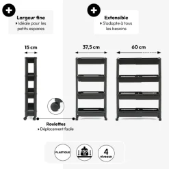 Resserre extensible 4 niveaux, Noir