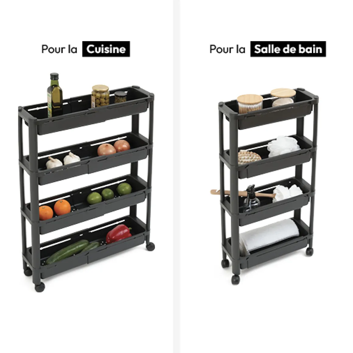 Resserre extensible 4 niveaux, Noir