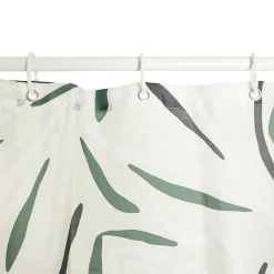Rideau de douche, Blanc et vert