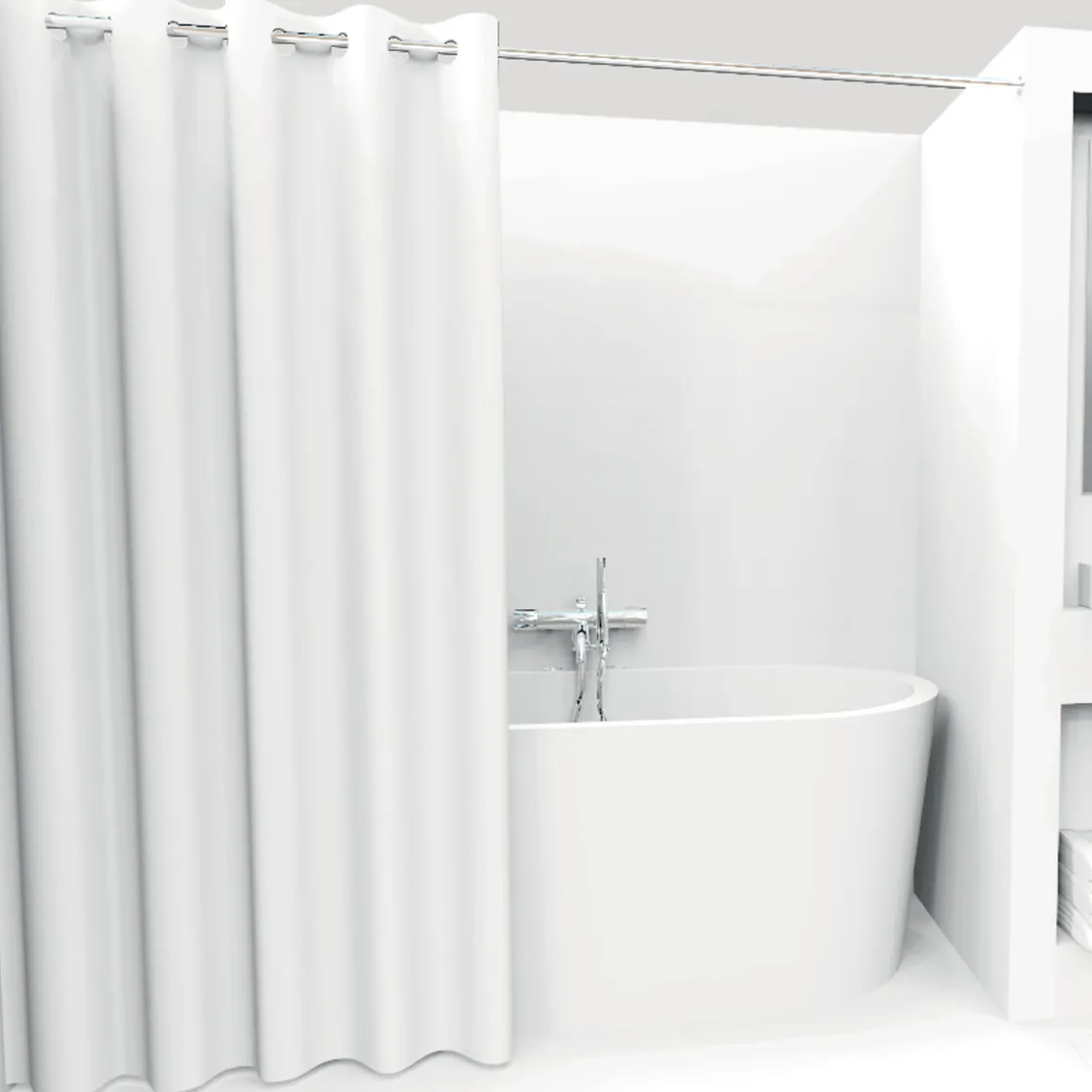 Rideau de douche 180x200cm, Gris