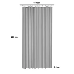 Rideau de douche 180x200cm, Gris