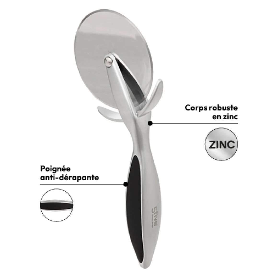 Roulette à pizza, Zinc