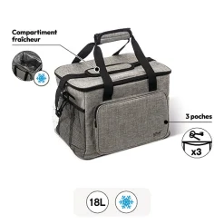 Sac isotherme 20L, Gris