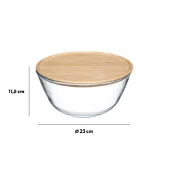 Saladier D23 cm, Couvercle bambou