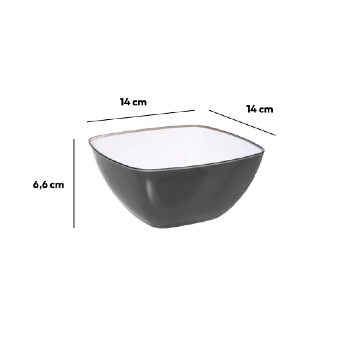 Saladier D14 cm, Gris anthracite