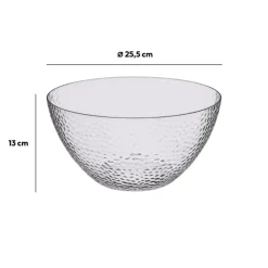 Saladier martelé D25 cm, Transparent