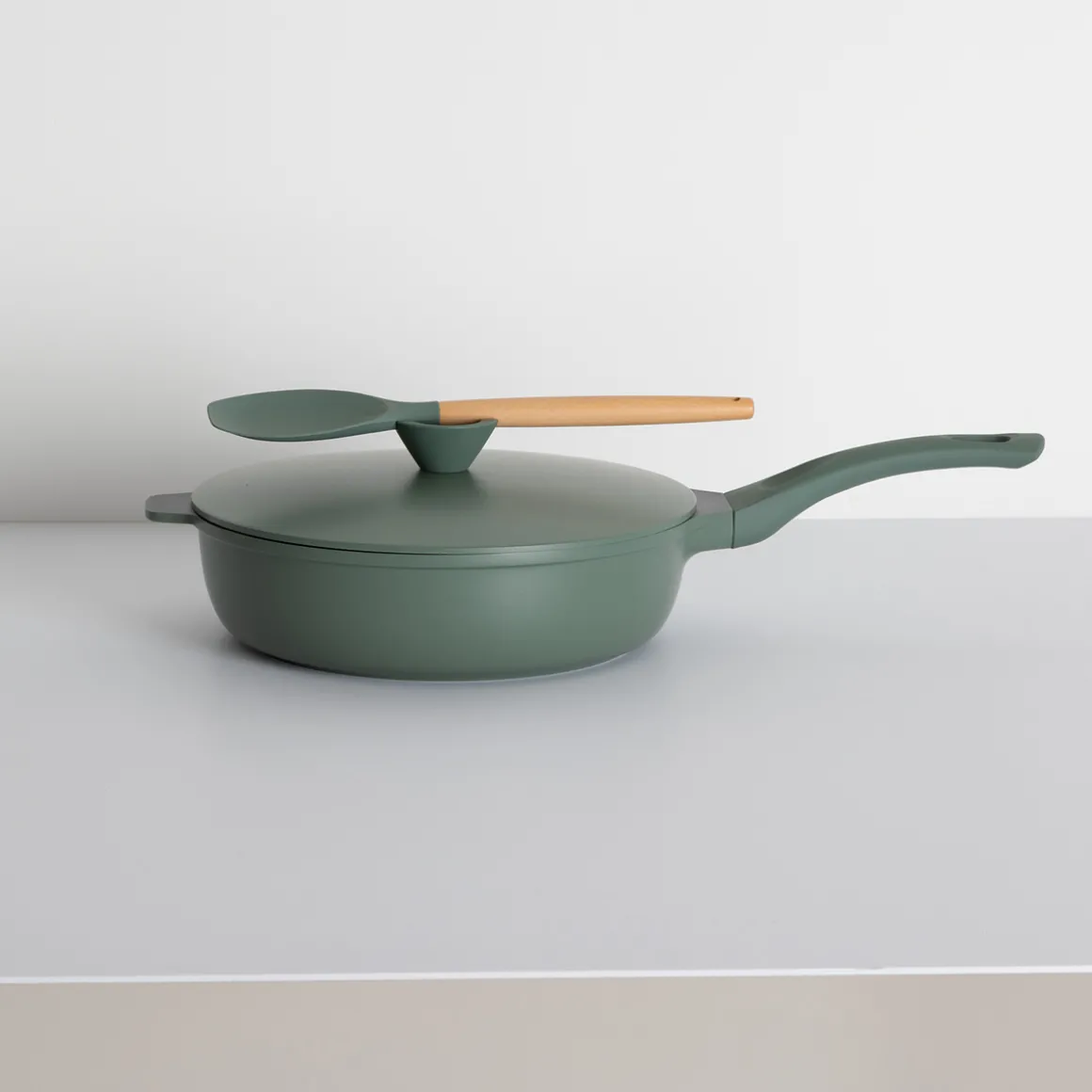 Sauteuse fonte d'aluminium vert, 28cm