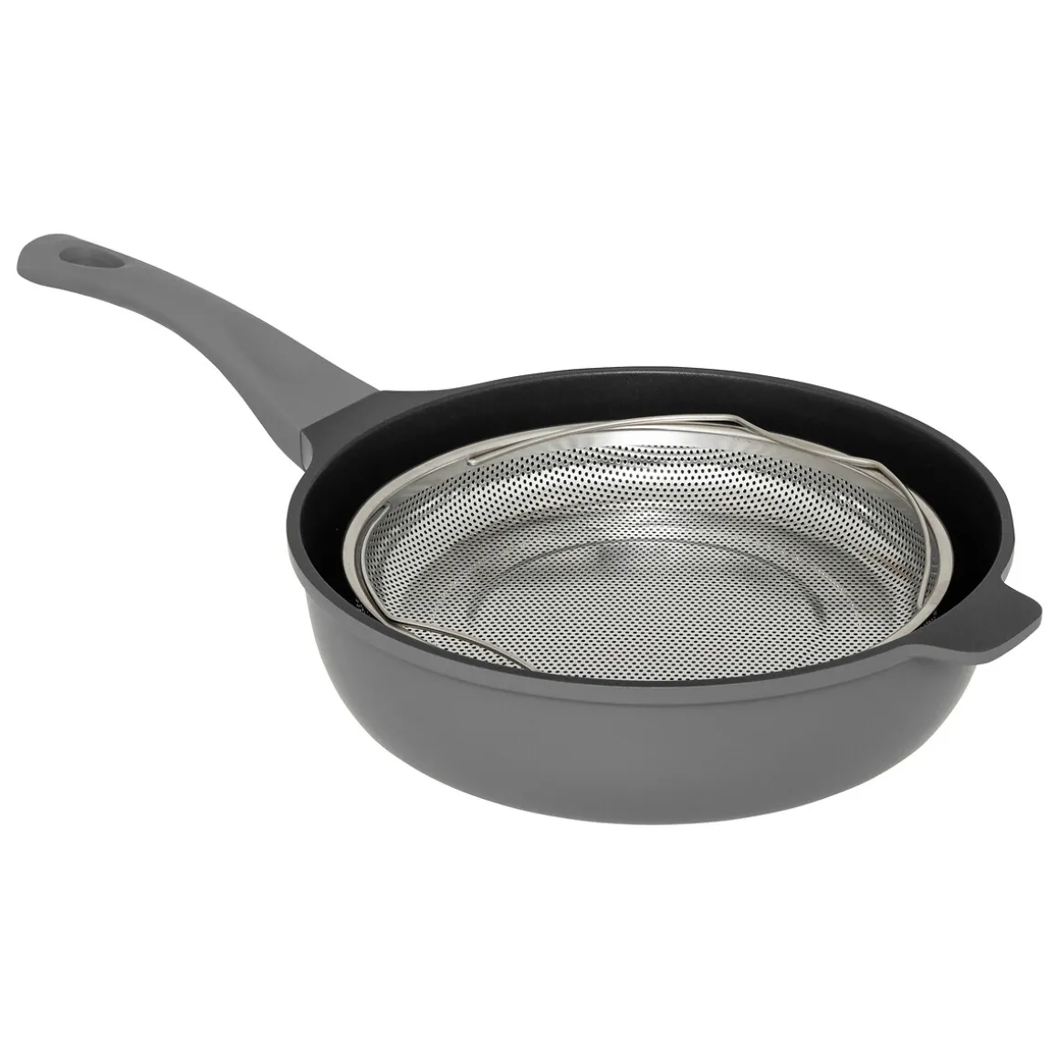 Sauteuse fonte d'aluminium gris, 28cm