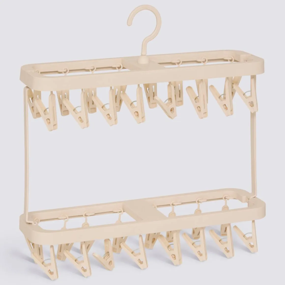 Séchoir double, 32 pinces, Beige