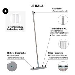 Seau essoreur et balai 2X6,5L