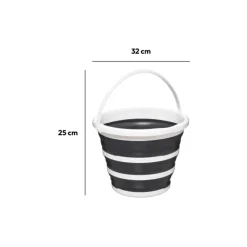 Seau pliable 10L - Blanc, gris