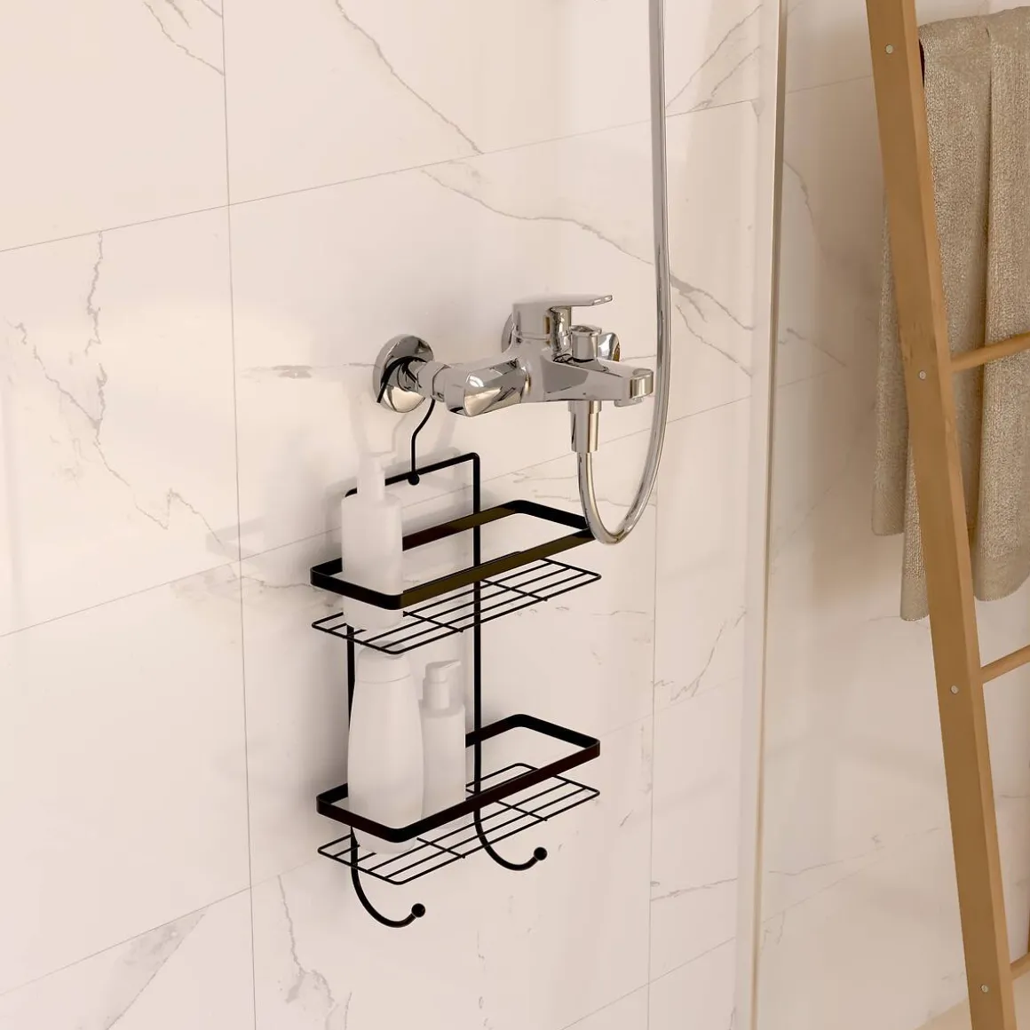 Serviteur de douche 2 niveaux, Noir
