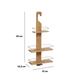 Serviteur de douche 3 niveaux, Métal bambou