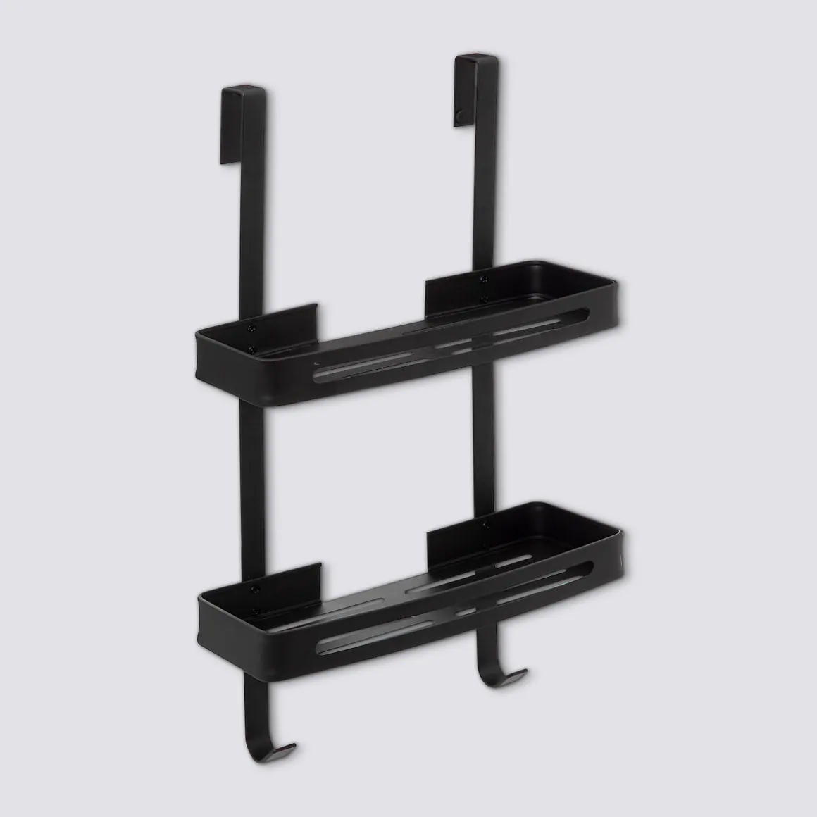 Serviteur de douche 2 niveaux stick adhésif, Noir