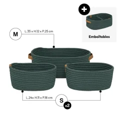 Set de 3 paniers, Ficus