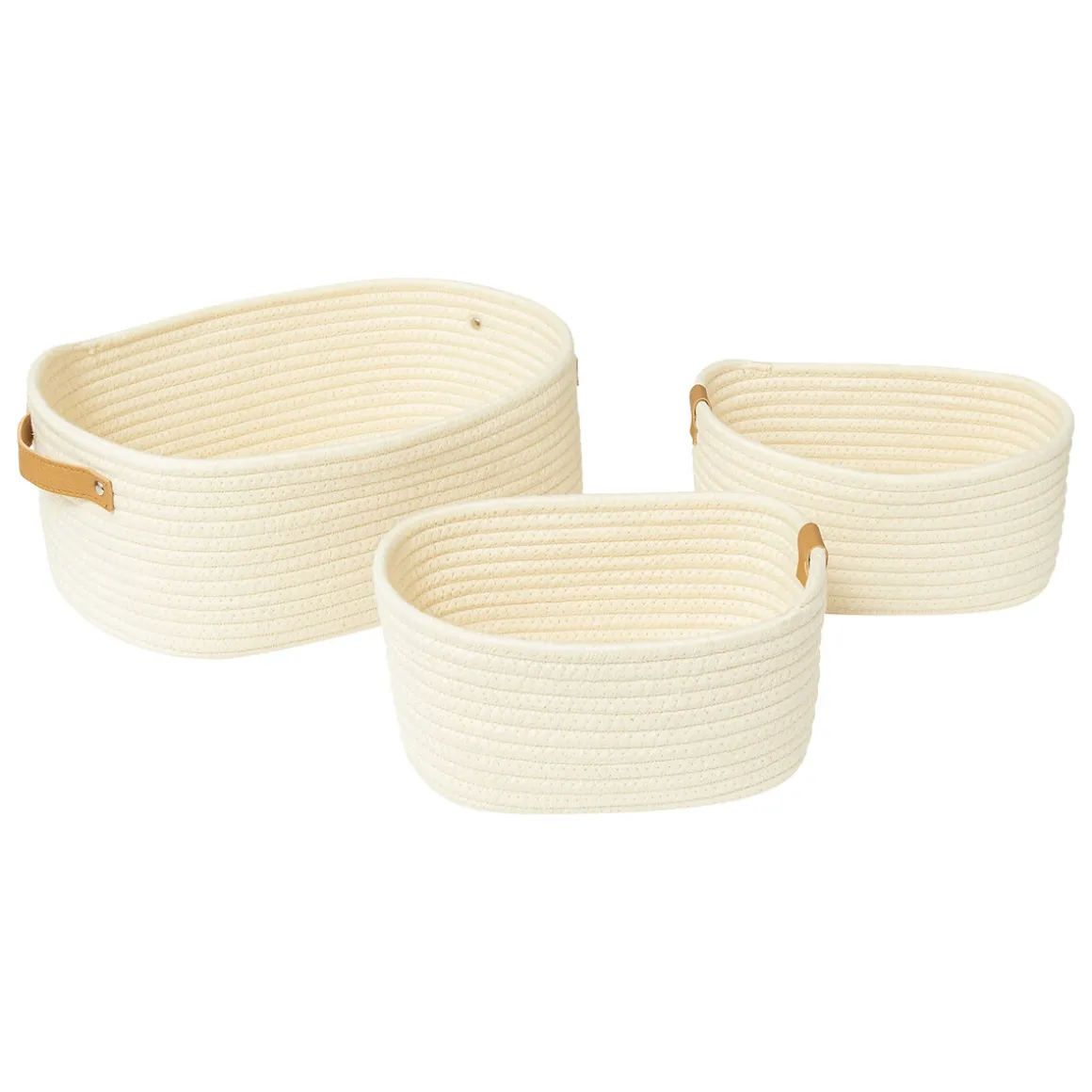 Set de 3 paniers, Ivoire