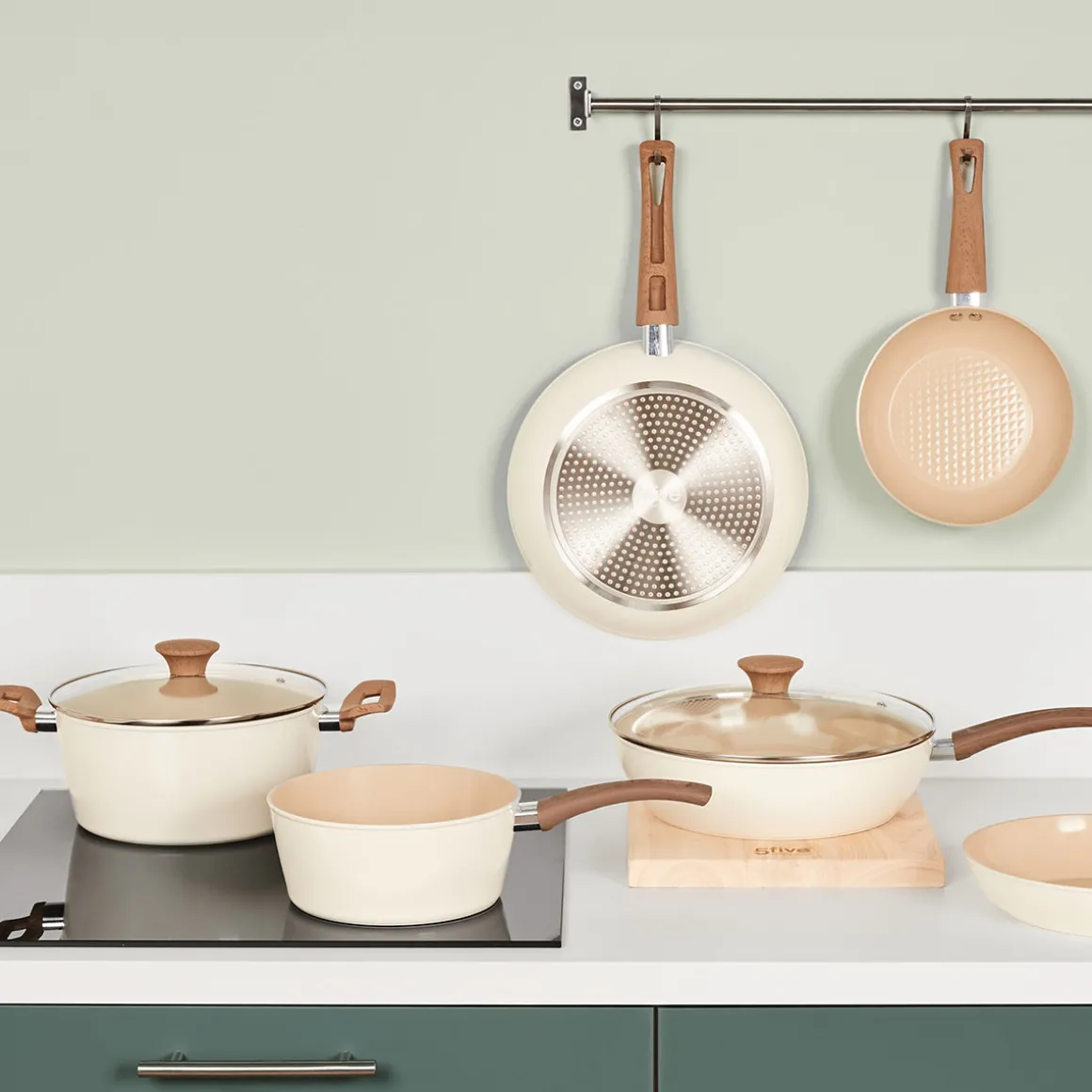 Set de Poêles en aluminium forgé, 20/24/28 cm