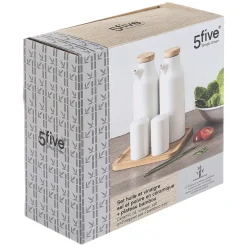 Set huile/vinaigre/poivre céramique, Blanc