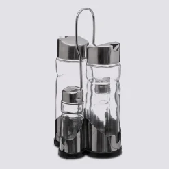 Set huile/vinaigre/poivre/sel, verre