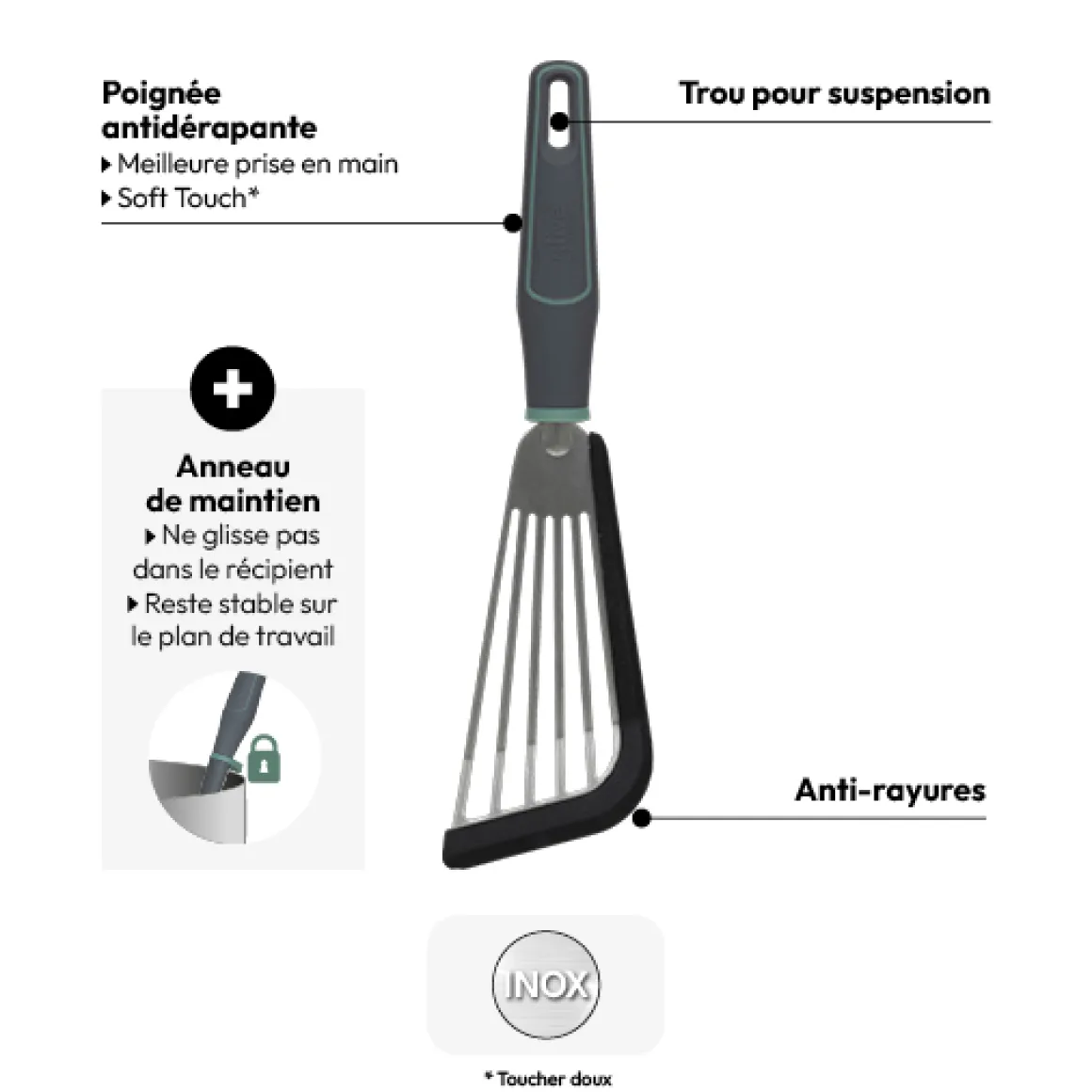 Spatule à poisson, Inox