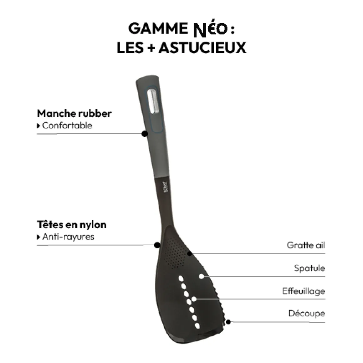 Spatule en nylon, Gris anthracite