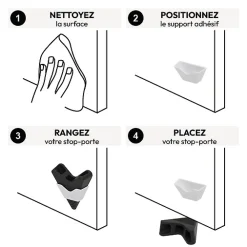 Stop porte avec support adhesif x2