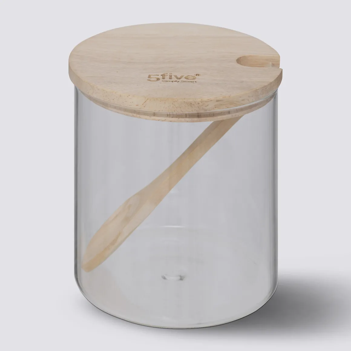 Sucrier en verre couvercle hévéa 0,4L