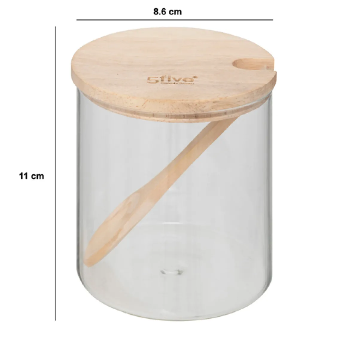 Sucrier en verre couvercle hévéa 0,4L