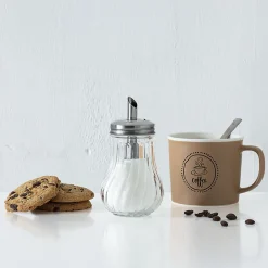 Sucrier en verre couvercle inox 0,18L