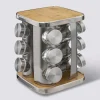 Support à épices x12 rotatif - Inox, Bambou