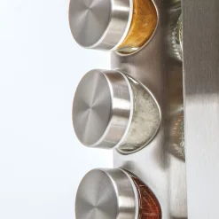 Support à épices x12 rotatif - Inox, Bambou