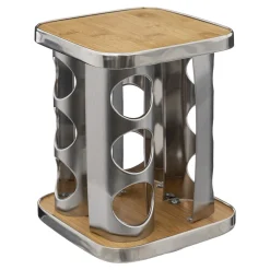 Support à épices x12 rotatif - Inox, Bambou