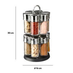 Support rotatif avec 12 pots à épices inclus