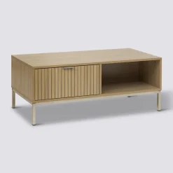 Table basse 1 tiroir, Effet bois naturel