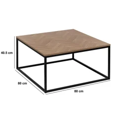 Table basse, Effet bois et noir